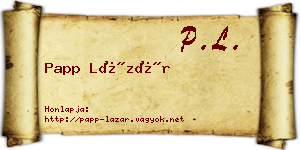 Papp Lázár névjegykártya