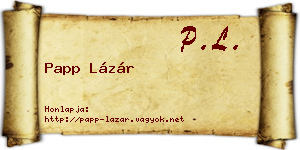 Papp Lázár névjegykártya