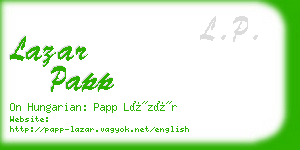 lazar papp business card